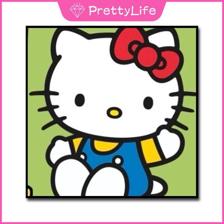 pl-5d-ภาพวาดเพชรใหม่เต็มเพชร-hellokitty-diy-เพชรเย็บปักถักร้อยภาพวาดตกแต่งปักครอสติคริสตัลจิตรกรรม30x30เซนติเมตรอะคริลิเพชรภาพจิตรกรรมฝาผนัง