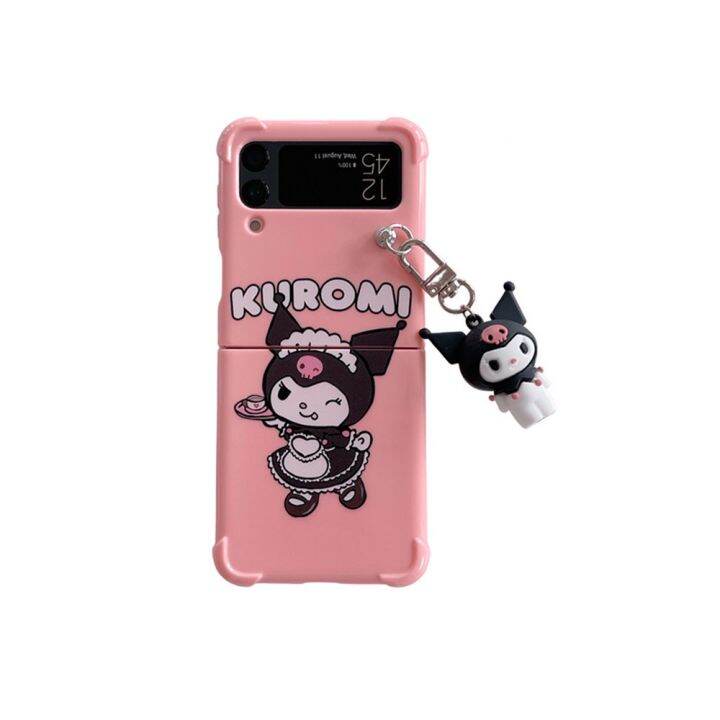 sanrio-เคสโทรศัพท์มือถือพลาสติก-pc-แข็ง-ลายการ์ตูนคิตตี้-ซานริโอ้-ชินนาม่อนโรล-เมโลดี้-พร้อมตุ๊กตา-สําหรับ-samsung-galaxy-z-flip-4-z-flip-3-4-5g