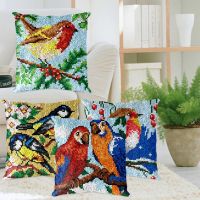 Birds Series Latch Hook Materials Package 3D Segment Embroidery Wool Pillow Kits Handcraft DIY Pillow Cross Stitch Material 43cm