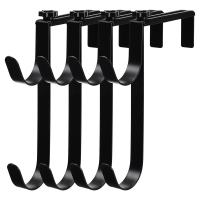 4PCS Adjustable Pool Pole Hangers Metal Pool Hooks Metal Fence Hooks Pool Tool Holder for Telescopic Poles Skimmers Nets Brushes