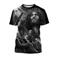 2023 Customized Fashion Summer Latest Personalized 3D Printing God Religion Christ Jesus T-shirt Jesus Christ Cross Uni，Contact the seller for personalized customization