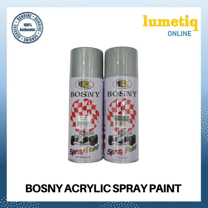 BOSNY Acrylic Spray Paint Silver/Primer Grey Spray paint for motorcycle