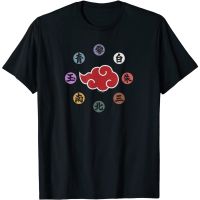 ROUND คอลูกเรือเสื้อยืด พิมพ์ลายนารูโตะ Shippuden Akatsuki Rings-4XL  KSIK