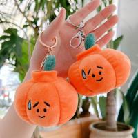 Halloween Pumpkin Plush Toy Pumpkin Decoration Sweating Expression Pumpkin Keyring Soft Stuffed Pumpkin Doll Reusable Pumpkin Keychain For Halloween Party Decor Carnival Game Prizes adaptable