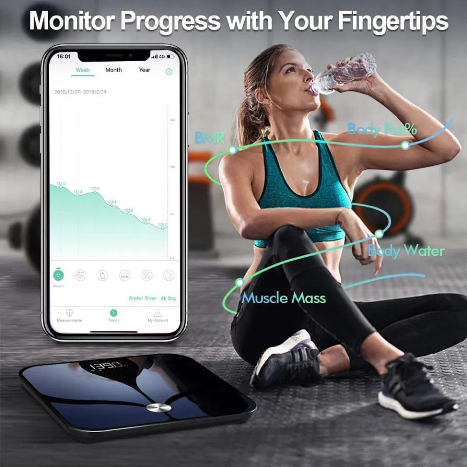 Arboleaf Smart Scales for Body Weight, Wi-Fi Bluetooth Bathroom Scales,  Scales Digital Weight and Body Fat, 14 Body Metrics, iOS Android APP,  Wireless Cloud-Storage, Unlimited Data, 8 Users, BMR BMI