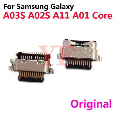 100ชิ้น Asal untuk Samsung Galaxy A11 A04E A02S A115 A03S A01 Teras A013 M11 M115 USB Mengecas Port Dok Pennyambung Soket