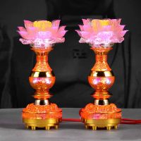 ❂♦❉ Ever-burning lamps LED household buddhist temple Buddha lotus lamp light GongDeng ancestors electric menorah candle lanterns that battery