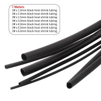 7pcs 1/2/2.5/3/4/5/6mm Cable Sleeve Retractable Heat Shrink Set Heat Shrink Tubing Tube Wrapped Braided Sleeving Cables Cable Management