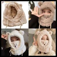 OWENSERT สำหรับผู้หญิง น่ารักน่ารักๆ หมวกตุ๊กตาผ้า Earflap earmuff หมวกกันลม หมวกบีนนี่ หมวกหูหมี