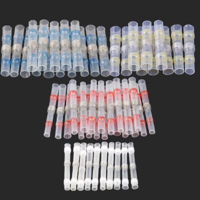 75PCS Waterproof Solder Seal Heat Shrink Butt Terminals Soldering Sleeve Wire Cable Terminal Electrical Connectors Kit Electrical Circuitry Parts