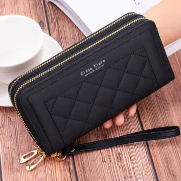Only 17.42 usd for Amberler Women Wallet PU Leather Zipper Long Skull  Clutch Bag High Quality Ladies Luxury Cards Holder Fashion Female Coin Purse  Online at the Shop