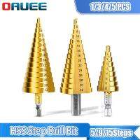 3Pcs 3-12mm 4-12mm 4-20mm Step Drill Bit Titanium Plating HSS Straight Groove Coated Wood Hole Cutter Cone Drill Power Tools Set Drills Drivers