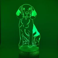 Led 3D Night Light Kids Atmosphere beagle Nightlight Bedroom withwithout remote Illusion dog Lamp Child Xmas Gift