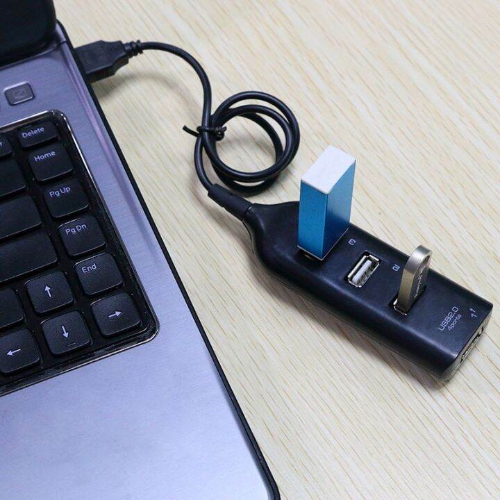 ฮับ-usb-ความเร็วสูง4พอร์ต-usb-2-0พร้อมตัวแยก-usb-สายเคเบิลขนาดเล็กใช้อะแดปเตอร์ไฟฟ้าที่เต้าเสียบหลากหลายสำหรับพีซีแล็ปท็อปโน๊ตบุค