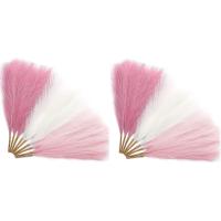 18Pcs Pampas Grass Pink 17.7 Inch, Artificial Pampas Grass Faux Pink Pompas Grass Decor, Grass Blush Boho Decoration