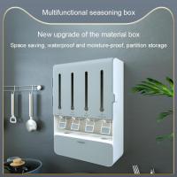 2022ใหม่ชั้นวางของในครัวติดผนังชั้นวางเครื่องเทศ Multi-Functional Condiment Storage Box No Punching Seasoning Box ความจุสูง