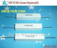 ❧✧ (10pcs/lot) 10W 10 ohms Ceramic Cement Power Resistor 10 ohm TOL 5 Resistors