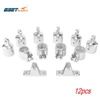 12 PCS Universal 3-Bow Bimini Top Stainless Steel 316 Marine Hardware Set Deck Hinge Jaw Slide Eye End Fitting Boat Accessories Accessories