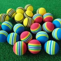 10pcs 42mm EVA Sponge Golf Balls Golf Swing Training Foam Balls Indoor Practice Rainbow Sponge Balls Golf Swing Training Aid