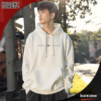 Suikone เสื้อแขนยาวฮูด เสื้อสเวตเตอร์ขนแกะมีฮู้ดพิมพ์ลายแฟชั่นผู้ชายผู้หญิง