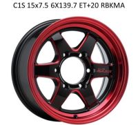 ล้อแม็กใหม่ - C1S - งาน 75WHEEL - ขอบ15 x 7.5 x 6รู139 - ET20/20 - สีแดง - ส่งฟรี Kerry Express - รบกวนสอบถามทางแชทก่อนคลิกสั่งซื้อ