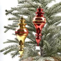 Christmas tree rattan arrangement pendant gold red painted gourd double tip pendant Christmas tree arrangement decoration supplies