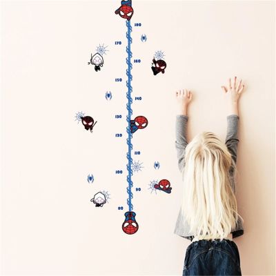 Spider-man Height Measure Growth Chart Sticker For Kids Baby Nursery Bedroom Wall Stickers Decorative Home Decor Decal Spiderman