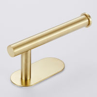 Brushed Gold Adhesive Toilet Paper Holder Wall Haning Roll Holder Stainless Steel Paper Towel Holder Bathroom Decoration