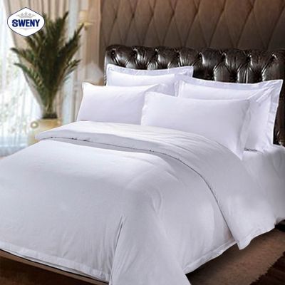 SWENY ชุดผ้าปูที่นอน แบบรัดมุม 5ฟุต ขนาด5x6.5ฟุต 5ชิ้น cotton100% 320T (ลายริ้ว1cm / ลายเรียบ) ชุดเครื่องนอน