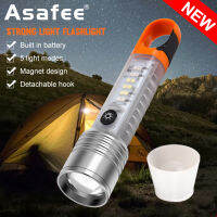 Asafee S21Pro multifunctional flash light LED ultra bright outdoor portable work light small flashlight keychain light 5-speed dimming Telescopic Zoom Build in battery waterproof living