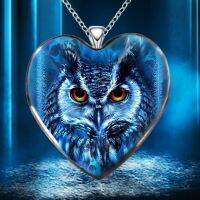 Gothic Punk Animal Owl Heart Crystal Pendant Necklace Personalized Necklaces for Women Stainless Steel Jewelry Anniversary Gift