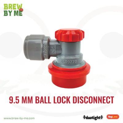 ใหม่ Ball Lock Keg Disconnect (Grey+ Red/Gas) x Duotight 8mm หรือ 9.5mm หัวต่อ สายเครื่องดื่ม ทำเบียร์