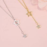 QianXing Shop Star Tassel Necklace Female Five-pointed Star Pendant Clavicle Chain