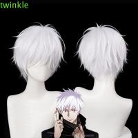 Twinkle1 วิกผมคอสเพลย์วิกผมสังเคราะห์ทนความร้อนสีเทาสําหรับผู้ชาย QC7311534