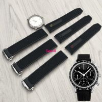 Suitable For [Classic Style] Rubber Silicone Watch Strap omega Speedmaster 362 Font Discount Buckle 22mm Male