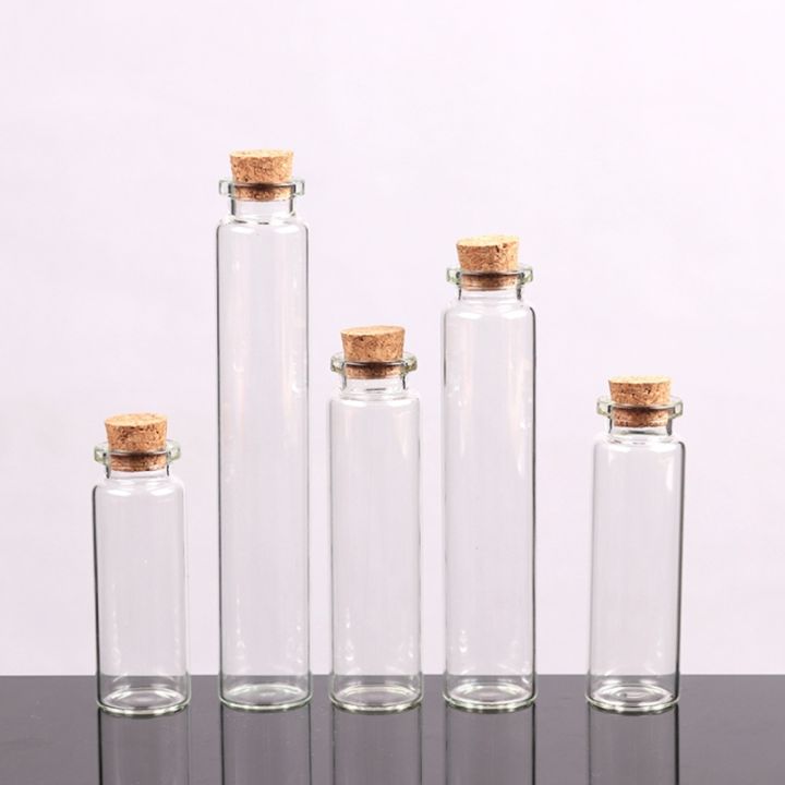 12 Pieces 25ml Clear Glass Bottles with Cork Stoppers Mini Small