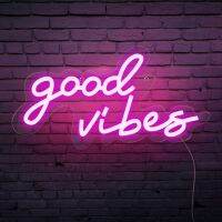 Good Vibes Neon Sign งานแต่งงานแขวนผนัง Led Neon Light ป้ายผ่อนคลาย Led Night Lights ตกแต่งห้องนอนตกแต่งห้อง