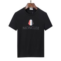 Moncleria เสื้อยืดผู้ชายแบบดั้งเดิมสำหรับฤดูร้อน,เสื้อยืดผ้าตาข่ายแบรนด์มองโกเลียสีแดงเสื้อยืดปักสไตล์เดียวกันเสื้อยืดคอกลมลำลองผ้าฝ้ายแขนสั้น