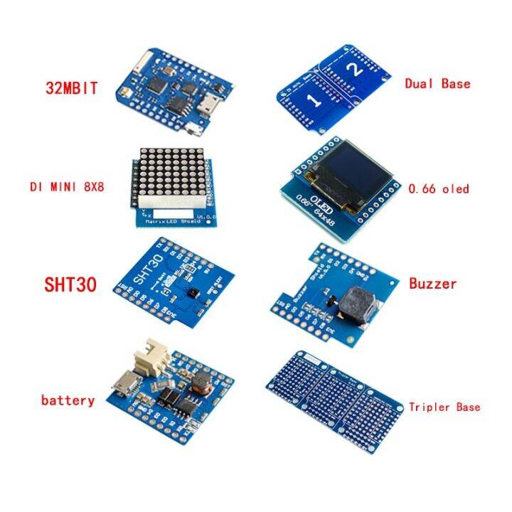 Esp8266 D1 Mini Pro Wifi Nodemcu Data Logger Shield Ds1307 Battery 0.66