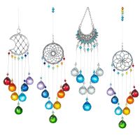 โมบายกระดิ่งลมคริสตัลเครื่องประดับหน้าต่าง Sun Catchers ประดับรถหลากสีแบบ DIY มี YKM4298แขวนในบ้าน