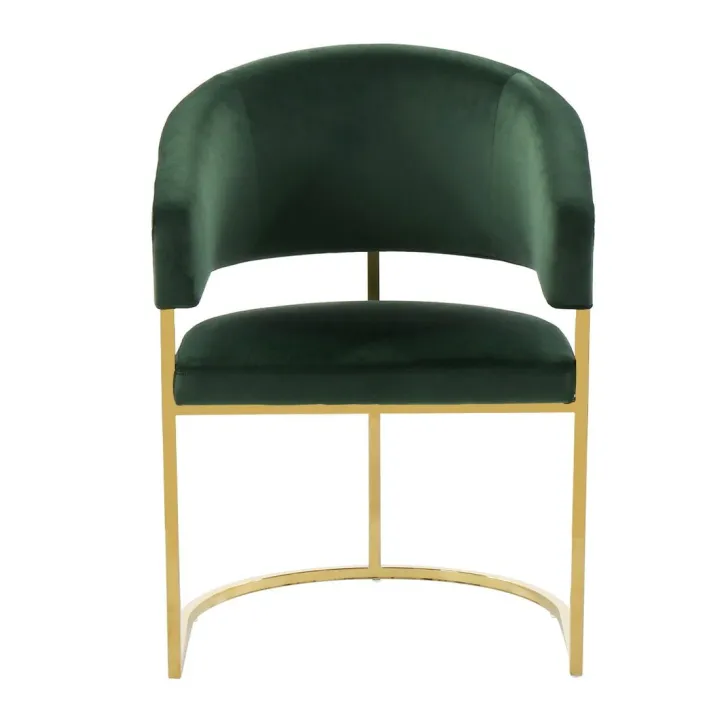 [กทม. 3-5 วัน ส่ง] SB Design Square STONE GALLERY เก้าอี้สแตนเลสเบาะผ้า รุ่น Franz สีเขียว (60x56x85 ซม.)