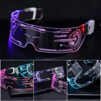 LED Luminous Glasses Decorative Cyberpunk Glasses Colorful Luminous Glasses LED Light Up Eyeglasses for Bar KTV Halloween Cyberp