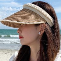 Top Suncap Wide Brim Pearls Hat Cap UV Protection Beach