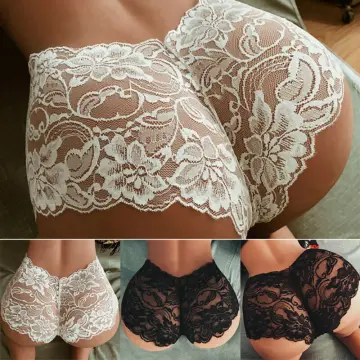 White Sheer Chiffon French Knickers See Through Sexy Panties With Pink Lingerie  Underwear 
