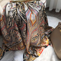 Women Silk Winter Scarf Luxury Design Print Lady Beach Shawl Scarves Fashion Smooth Foulard Female Hijab2023