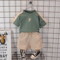 0-5 Years Old Boy Simple Korean Fashion T-Shirt + Baby Summer Cotton Shorts Suit