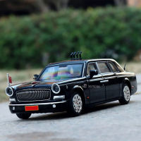 1:32 Scale Hongqi L5 Review Troops รถของเล่นรุ่นโลหะผสมโลหะ Diecasts รถจำลองเสียงคอลเลกชันเด็ก Gift