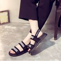 IELGY Korean version of the flat-bottomed heels bow thick beach casual sandals