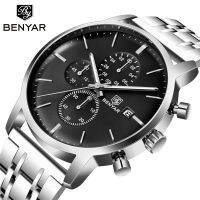 BENYAR 2019 New Men Watch Business Full Steel Quartz Top nd Luxury Casual Waterproof leather Sports Male Wristwatch Relogio