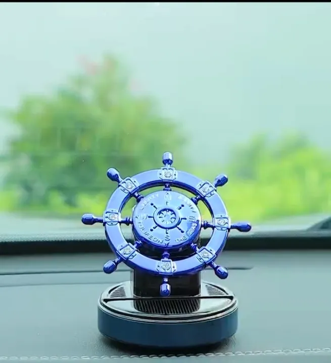 Pajangan Hiasan Dashboard Mobil Kemudi Kapal Laut Solar Tenaga Cahaya